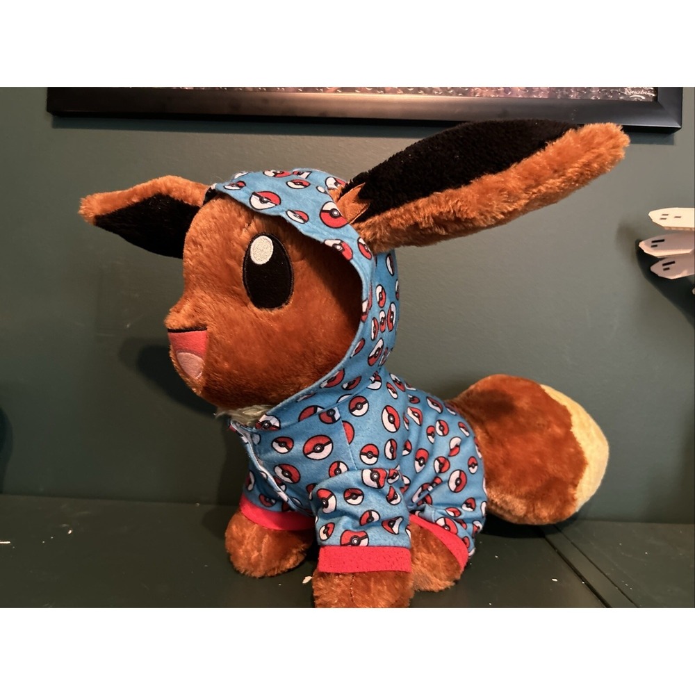 Eevee 17" Build-A-Bear Pokemon Plush With pokeball Sleeper Pajamas No Sound‎